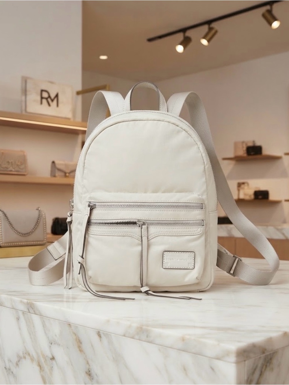 Rebecca Minkoff Cream Nylon Backpack